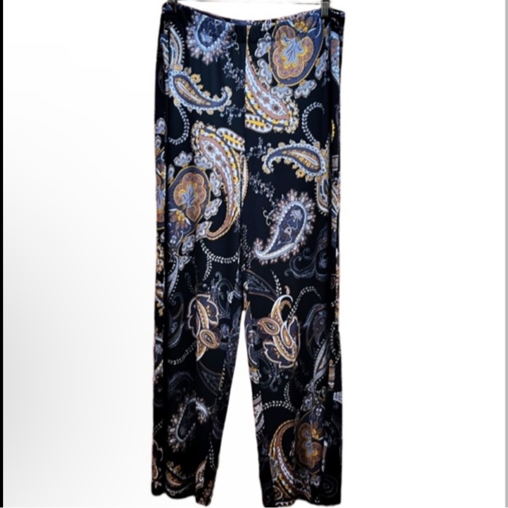 Susan Graver Pants pull-on Paisley, weighty stretchy fabric size large - Picture 11 of 11